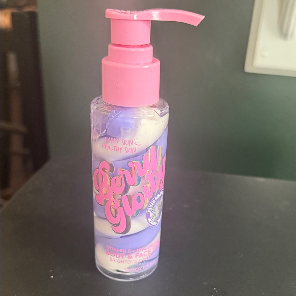 Berry Glow Vitamin C Body & Hyaluronic Acid Face Cream - Pink & Lavender Swirl